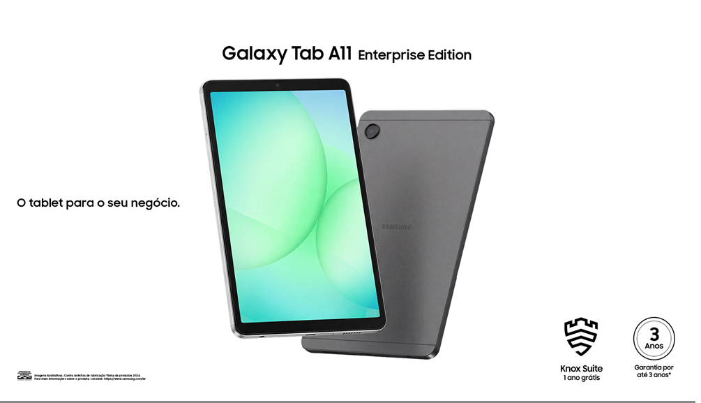 Samsung amplia portfólio B2B com Galaxy Tab A11 Enterprise